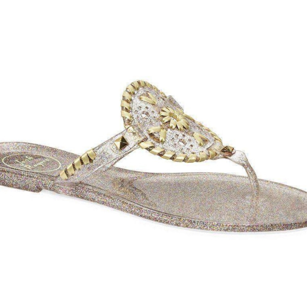 Jack Rogers Georgia Elegant Gold and Silver Women's Jelly Sandals Size 8